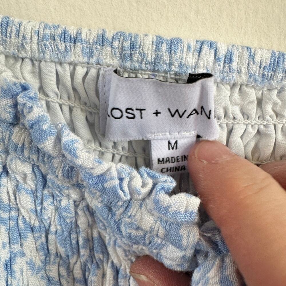 Lost Wander Mini Dress Womens MEDIUM Seaside Breeze Floral Cottage Boho Blue - Picture 8 of 12